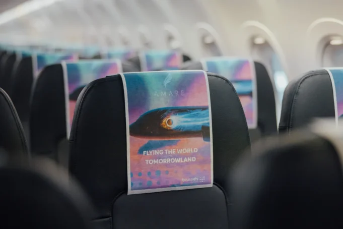 Brussels and Tomorrowland outdoors aircraft with augmented reality in new livery