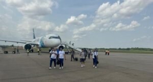 EgyptAir’s A320 lands at Kumasi Int. Airport