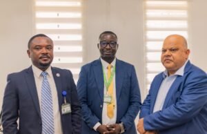 DVLA Ultra Centre Brings Services to Abbosey Okai Area Caption: Foster Akwasi Asante, Esq., Deputy Chief Executive of DVLA( Left); Matthew Mensah Nsowah Officer in charge DVLA Ultra Center, Ring Road West, Accra ( Adjacent STC); and Mr. Alok Singhal, Head- Sub-Saharan Africa, VFS Global ( right)