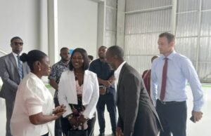 Century Aviation Confirms Ho Airport Service Plans Madam Dorcas Affo-Toffey, the Deputy Minister of Transport (Middle) in a chat with Essie Anno Sackey, the Director of Finance and Administration at Century Aviation (Left); Mr. Guy Thierry, Business Development and Promotions Manager- 3AMS-CELMS (right) ; and Robert Prentice, the Vice President of Africair, Inc., the representative for Cessna, (2nd right)