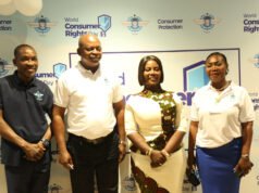 Ghana Launches Airline Passenger Complaints Portal L-R: Rev Stephen W. Arthur, Director-General, Ghana Civil Aviation Authority; Hon. Joseph Bukari Nikpe, Minister for Transport; Hon. Dorcas Affo-Toffey, Deputy Minister for Transport; Pat Bonsu, Director -Business Development and Economic Regulations, GCAA.