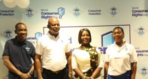 Ghana Launches Airline Passenger Complaints Portal L-R: Rev Stephen W. Arthur, Director-General, Ghana Civil Aviation Authority; Hon. Joseph Bukari Nikpe, Minister for Transport; Hon. Dorcas Affo-Toffey, Deputy Minister for Transport; Pat Bonsu, Director -Business Development and Economic Regulations, GCAA.